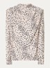 Delphine top met stippenprint en asymmetrisch detail - Gebroken wit