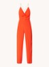 Fifia loose fit jumpsuit met rugdecolleté - Oranjerood