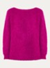 Fill grofgebreide trui in alpaca wolblend met rugdecolleté - Fuchsia