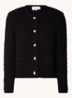 Gaspard grofgebreid cropped vest met schoudervulling - Zwart