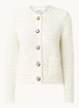 Gaspard grofgebreid cropped vest met schoudervulling - Gebroken wit