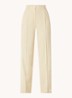 Gona high waist wide fit pantalon met plooidetail - Beige