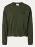 Gretta sweater met borduring - Legergroen