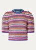 Grofgebreide top met streepprint - Multicolor