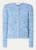 Guspa grofgebreid vest met opgestikte zakken - Blauw
