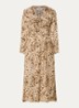 Hamy maxi jurk met dierenprint en split - Camel