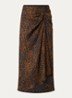 Hoema midi rok met dierenprint - Donkerblauw