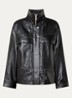 Kassia jacket van lamsleer met steekzakken - Zwart