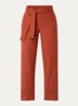 Marlon high waist loose fit pantalon met opengewerkt detail - Oranjebruin