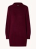 Medee grofgebreide mini trui-jurk in wolblend met col - Cranberryrood