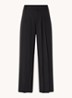Miley high waist loose fit pantalon met plooien - Zwart