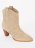 New Casey cowboylaars van kalfssuède - Donkerbeige