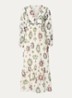 Oelia midi jurk met grafische print en V-hals - Gebroken wit