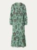 Oelia midi jurk met grafische print en V-hals - Groen