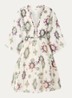Olalie mini jurk met grafische print - Gebroken wit