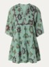 Olalie mini jurk met grafische print - Groen