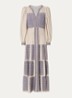 Olly maxi jurk met print - Gebroken wit