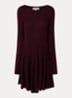 Paola mini jurk met opengewerkt dessin - Aubergine