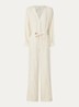 Pere loose fit jumpsuit met ceintuur - Beige