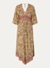 Pipa midi jurk met cut-out detail en print - Geel