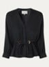 Precilia blouse met strikceintuur - Zwart