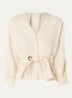 Precilia blouse met strikceintuur - Creme