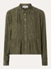 Riata blouse met plissé - Bronsgroen