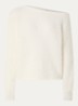 Suela grofgebreide pullover in alpaca wolblend met asymmetrische hals - Gebroken wit
