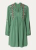 Telma mini tuniekjurk met borduring - Groen