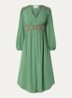 Tina blousejurk met borduring - Groen