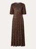 Weena maxi wikkeljurk met lurex - Donkerbruin