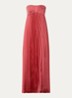 Willow maxi jurk met plissé - Steenrood