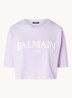 Crop top met logoprint - Lichtpaars