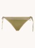Blika Nazca bikinislip met geknoopt detail en lurex - Bronsgroen