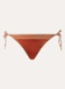 Blika Nazca bikinislip met geknoopt detail en lurex - Roestbruin