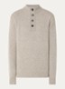 Essential fijngebreide trui van wol met halve rits - Beige