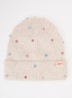 Alenya ribgebreide muts met strass - Beige