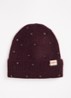 Alenya ribgebreide muts met strass - Aubergine