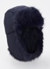 Hawka bomber muts met imitatiebont - Donkerblauw