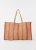 Makemo shopper van raffia - Donkerbeige