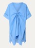 Raimha kaftan met broderie - Blauw