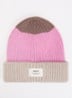 Rylan ribgebreide muts met logo - Beige