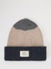 Rylan ribgebreide muts met logo - Donkerblauw