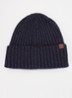 Wyoni ribgebreide muts met logo - Donkerblauw