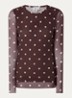 Jodie semi-transparante top met stippenprint - Bruin