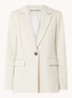 Blazer van jersey met structuur en klepzakken - Donkerbeige