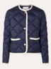 Heidi gewatteerd jack met quilt patroon - Donkerblauw