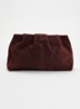 Clutch van suède met plooidetail - Bordeauxrood