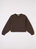 Gimah fijngebreide oversized pullover - Donkerbruin