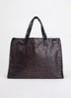 Hecky shopper met print - Donkerbruin